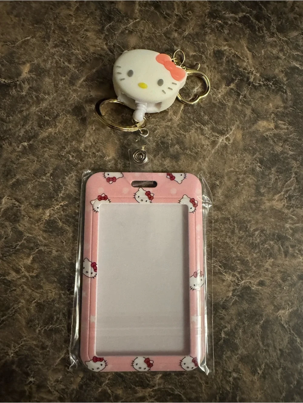 Hello Kitty Pink ID Badge Holder with Keyring